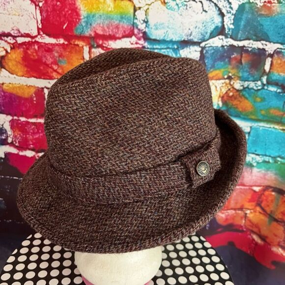 Vintage Country Gentleman Travlr Tweed Fedora Hat Size 7 - Picture 1 of 6